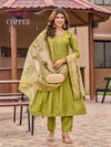 Copper By Aanchi Roman Silk Wholesale Kurti With Bottom Dupatta In India